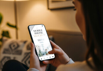 Three smartphone screens for social media design mockup