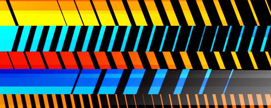 Abstract Geometric Pattern with Colorful Diagonal Stripes and Dynamic Optical Illusion. Modern Color Background for creative graphic design. Vector illustration.
