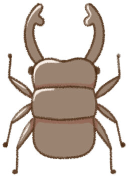 Brown giant stag beetle cartoon character