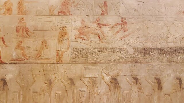 The Ti Mastaba, one of the tombs of the Old Kingdom nobility in the Saqqara necropolis, Egypt