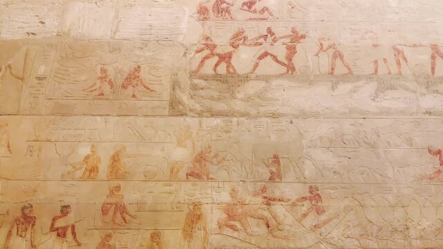 The Ti Mastaba, one of the tombs of the Old Kingdom nobility in the Saqqara necropolis, Egypt
