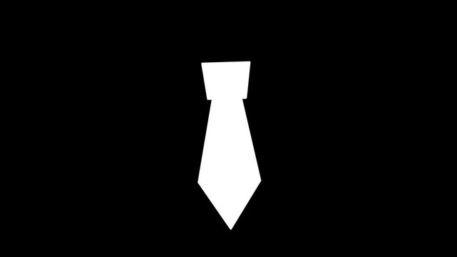 Simple Tie Icon on Black Background Minimalist Design.