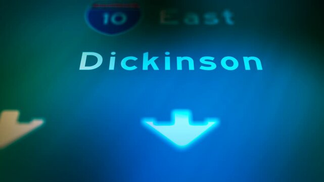 Crime Filler Shot - Cinematic North Dakota Highway Sign - Dickison