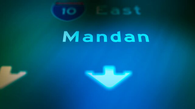 Crime Filler Shot - Cinematic North Dakota Highway Sign - Mandan