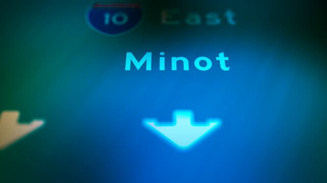 Crime Filler Shot - Cinematic North Dakota Highway Sign - Minot