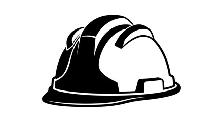 Fototapeta premium Construction helmet silhouette against a white background a protective headwear illustration silhouette safety protection workwear industrial engineer