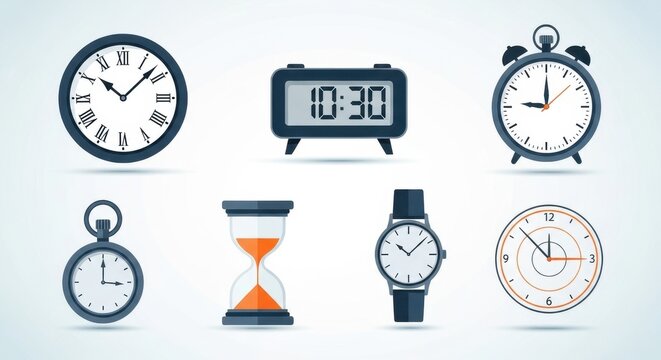 Collection of Various Timepieces and Clocks.