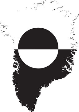 Greenland flag icon design with a vintage distressed texture style
