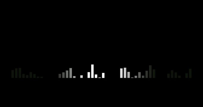 Looping audio spectrum animation for Latin music rhythms (Latin pop, Latin jazz, ballroom dance music, etc.) in 4/4 time: 4K, transparent background.