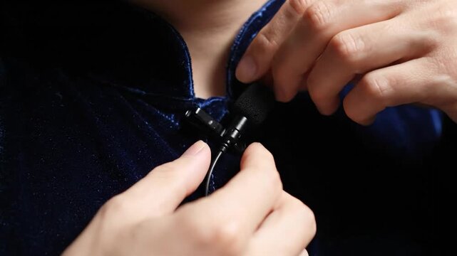 Attaching a Lavalier Microphone to Velvet Clothing