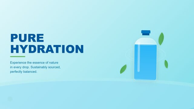 Fresh mineral water bottle illustration template banner for health hydration advertisement design