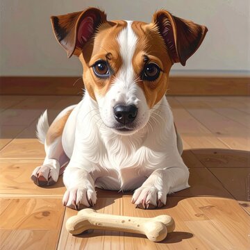 Dog with bone