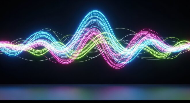 Colorful Abstract Light Wave Motion Background.