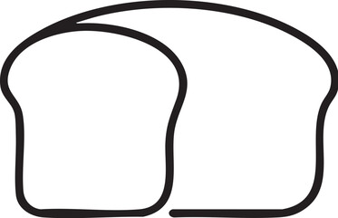 Obraz premium Two slices of white bread placed side by side in a minimalist line drawing for food or graphic design.