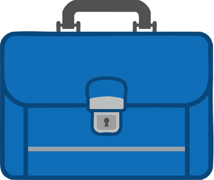 Secure blue briefcase with combination lock closed and sturdy handle for professional or travel use.