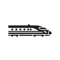 Obraz premium Modern high speed train black silhouette vector icon.