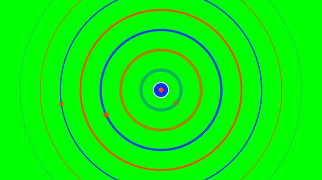 Concentric circles radiating outward on a vibrant green background pattern