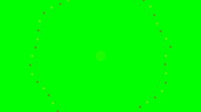 Abstract circular waveform animation with alternating dot pattern on green