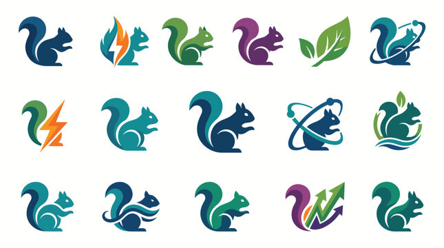 Collection of Squirrel Logos and Icons.