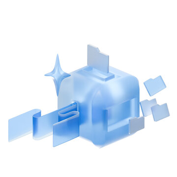 3D File Compressor Icon for Data Processing and Storage