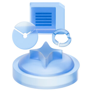 3D Predictive Chart and Data Analysis Icon