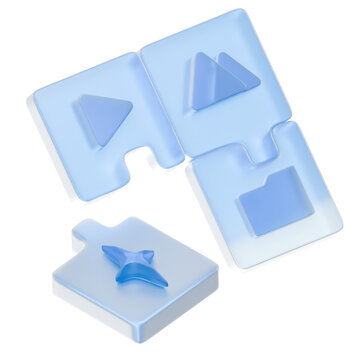 3D AI Mind Mapping and Data Organization Puzzle Icons