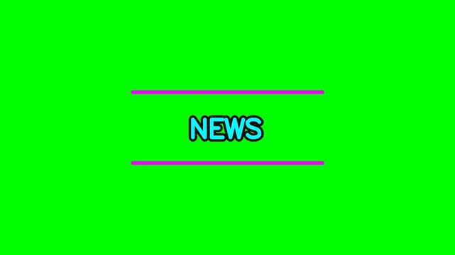Green screen background with the word NEWS in the center, perfect for broadcasting or media projects.