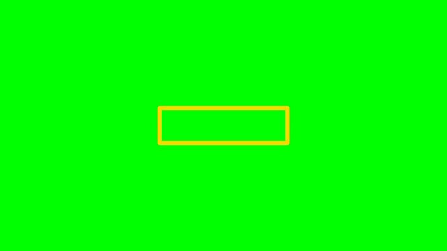 A simple yellow rectangle outline centered on a vibrant green background, perfect for graphic design and compositing.