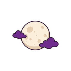 Cute Full Moon Halloween Icon Vector © ASSET COLLECTION