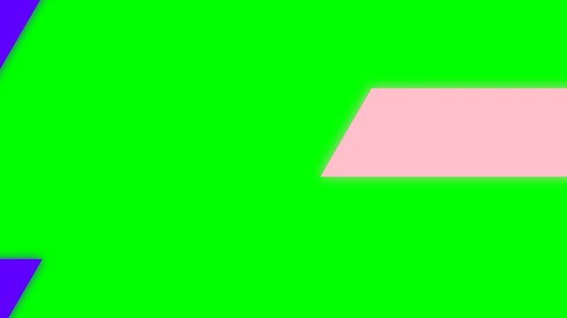 Abstract geometric composition featuring vibrant green and soft pink shapes