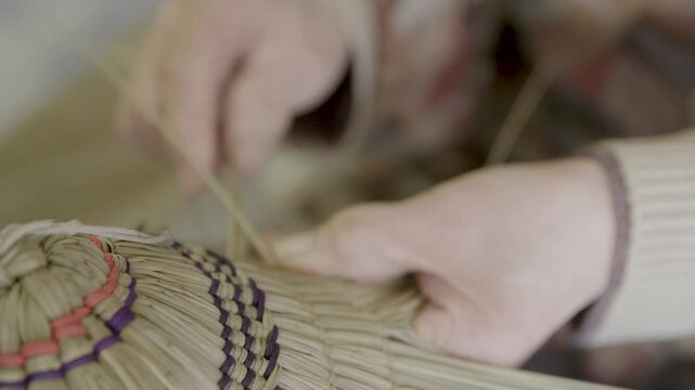 Traditional Bon Odori Hat Crafting by Hand in Ugo Town Akita Prefectur