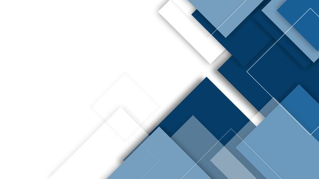 Abstract geometric shape background with overlapping rectangles diagonal shapes and soft shadows animation