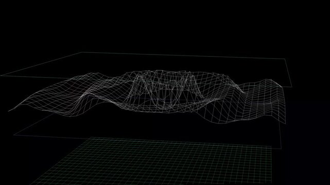 3D wireframe grid layers in software viewport workspace