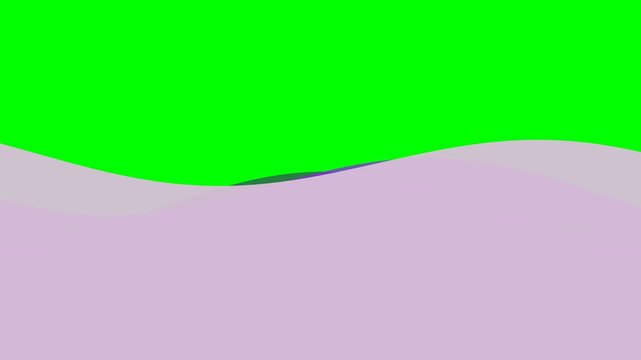 Abstract illustration of layered rolling hills under a bright green sky