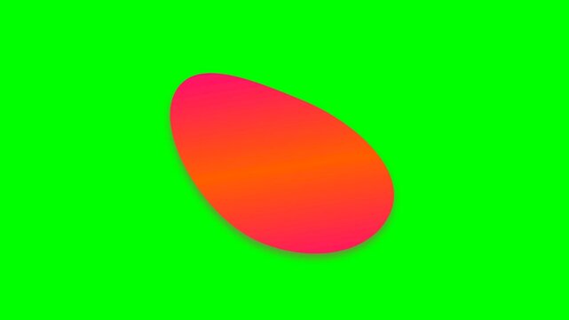 A vibrant red and orange gradient oval shape centered on a green background