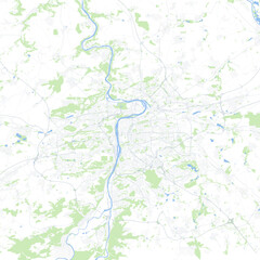 Fototapeta premium Minimal vector city map of Prague with streets, parks and Vltava River