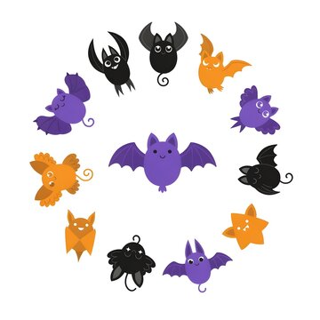 Circle of Cute Bats