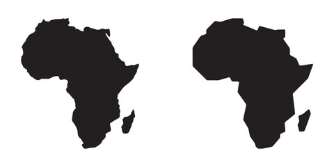Two outlines of africa continent shape isolated on white background vector illustration. © Sarker