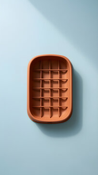 Simple terracotta-colored rabbit hay feeder with a clean open grid