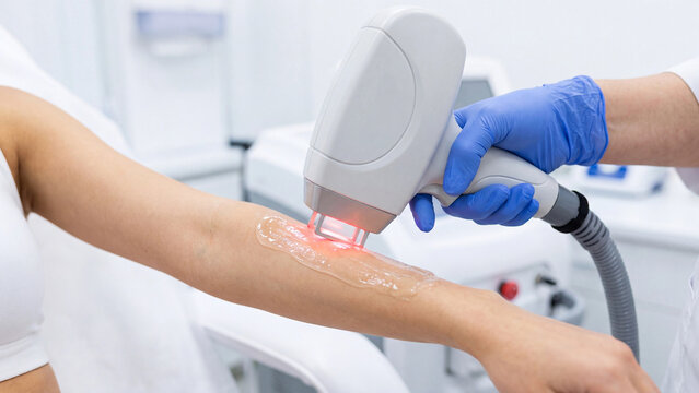 Laser hair removal beauty treatment concept for smooth skin cosmetic dermatology clinic care and professional aesthetic body grooming service