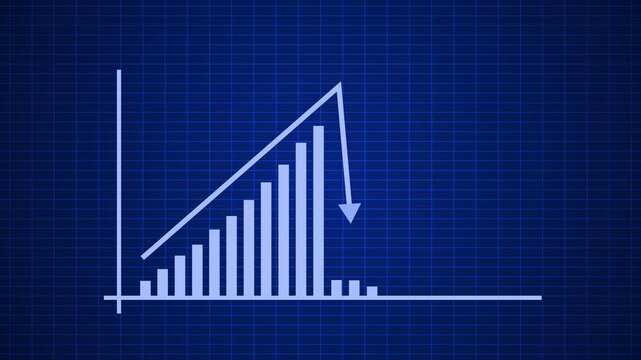 Simple bar chart with an upward arrow growth progress and financial success animation