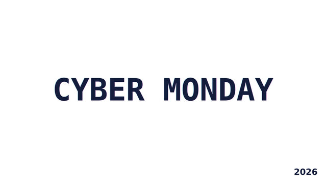 Cyber Monday Clean Monospace Typography Light Mode Sale Banner
