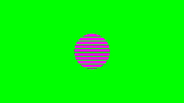 A single purple and pink striped Easter egg centered on a vibrant green background, symbolizing spring and celebration.