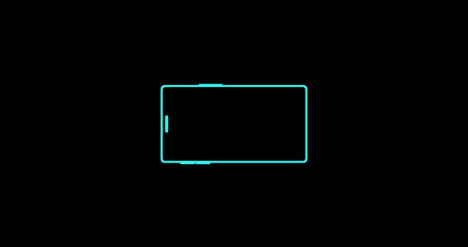 Animation of please rotate your phone to landscape 90 rotation for better experience. Turn your smartphone rotate device screen phone flip sign phone rotation animation