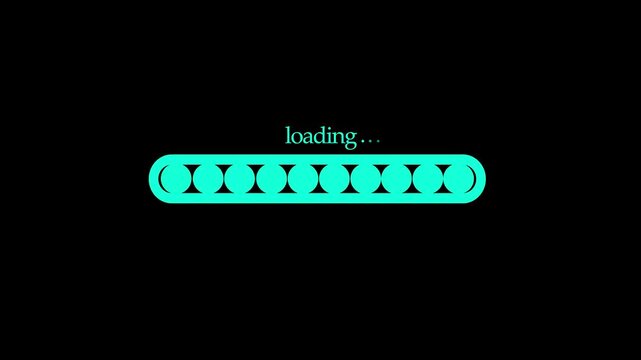 White loading bar and text waiting screen animation