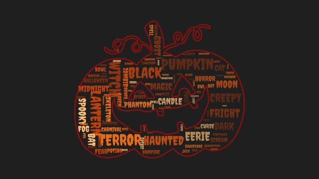 Midnight Horror Carnival Word Cloud Animation 