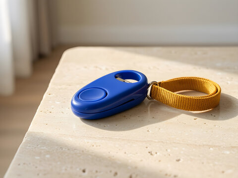 Plain cobalt-blue puppy training clicker