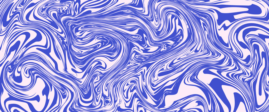 Abstract background pattern with colorful waves. Psychedelic groovy trippy y2k retro seamless pattern in blue and pink colors. modern