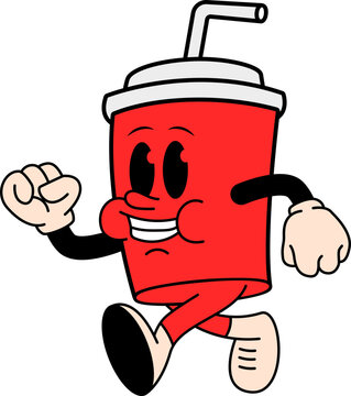 cartoon illustration of a Drink Bottle Character