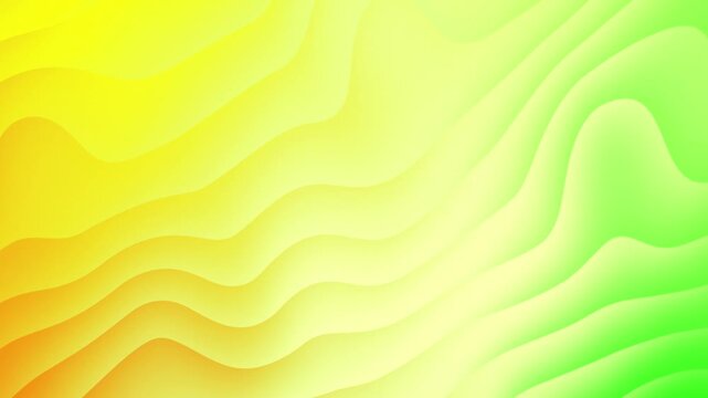 Abstract 3D paper cut layered background with yellow and green gradient. Smooth dynamic wavy curve pattern backdrop. Modern bright fluid papercut vector illustration.